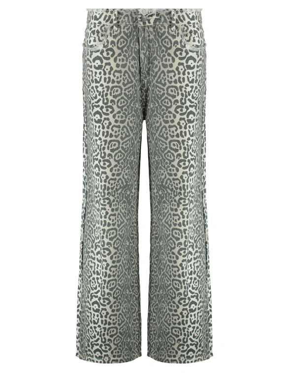 Refined Department Ladies woven straight leopard jeans HARVEY R2502176593