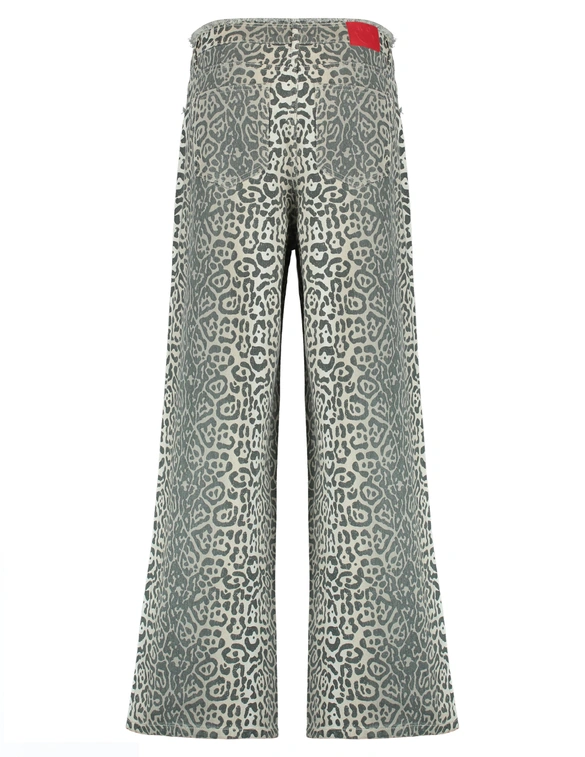 Refined Department Ladies woven straight leopard jeans HARVEY R2502176593
