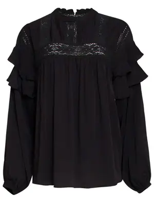 Smashed Lemon Blouse met kantendetails 22581