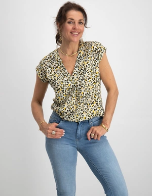 Smashed Lemon Top v-hals panter print 23325