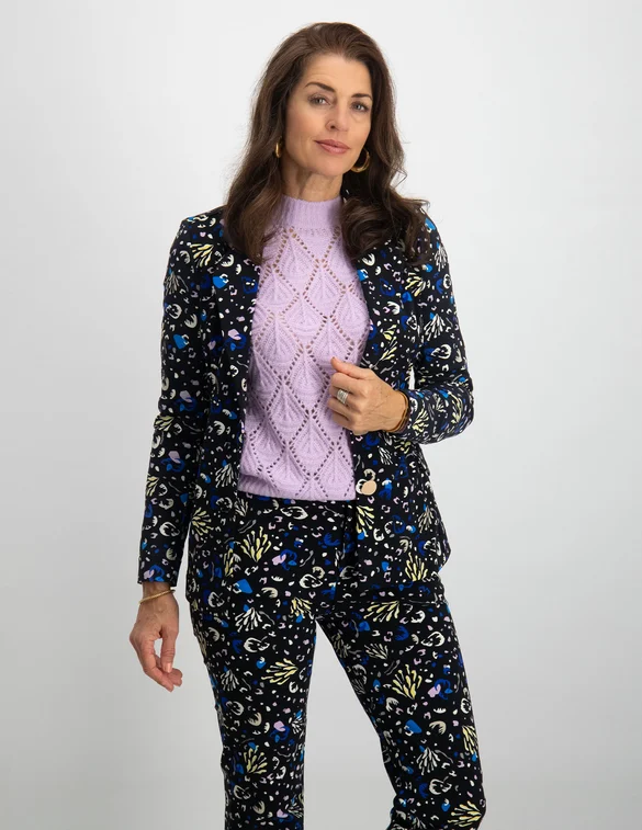 Tramontana Blazer Travel Abstract Flower Print Q07-09-801