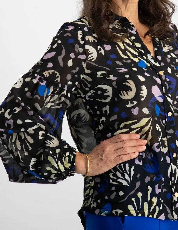 Tramontana Blouse Abstract Flower Print Q06-09-301