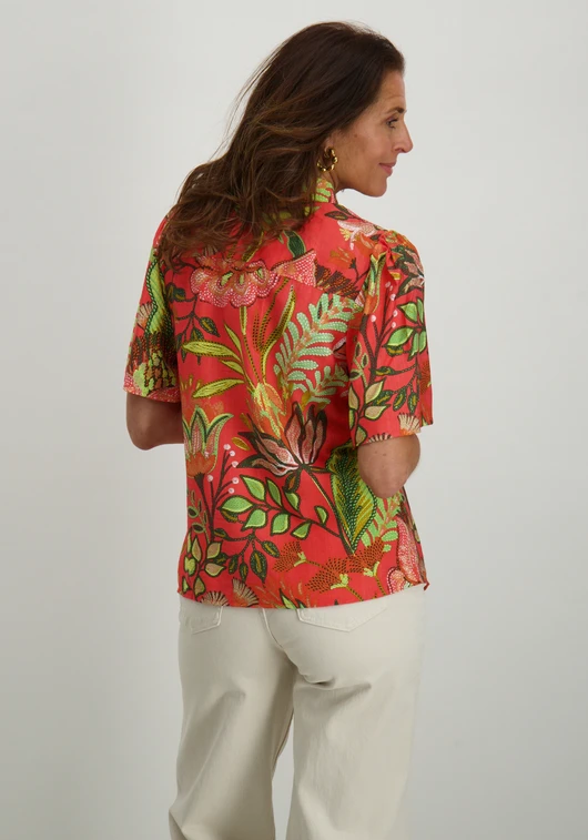Tramontana Blouse Blooming Floral Stitch C11-16-301