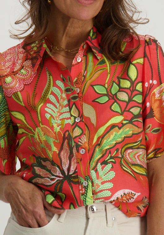 Tramontana Blouse Blooming Floral Stitch C11-16-301