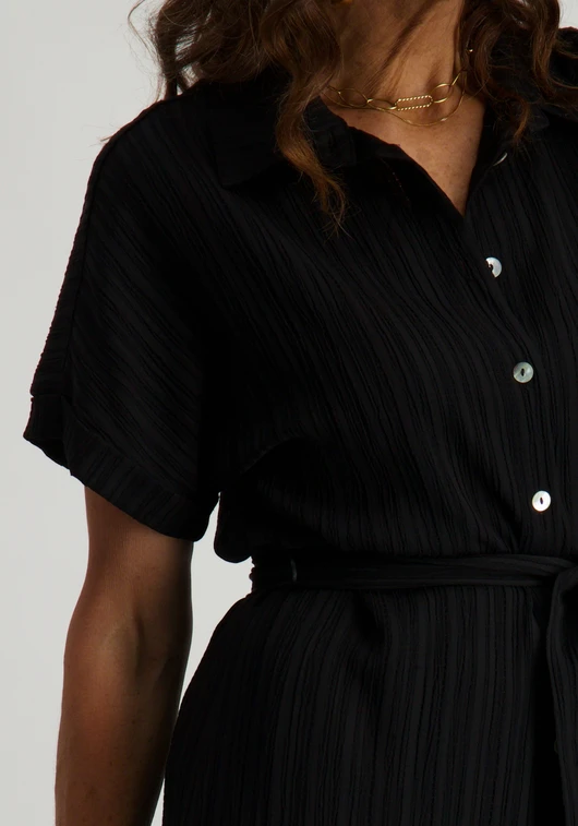 Tramontana Crinkled Button-Down Dress S01-16-501