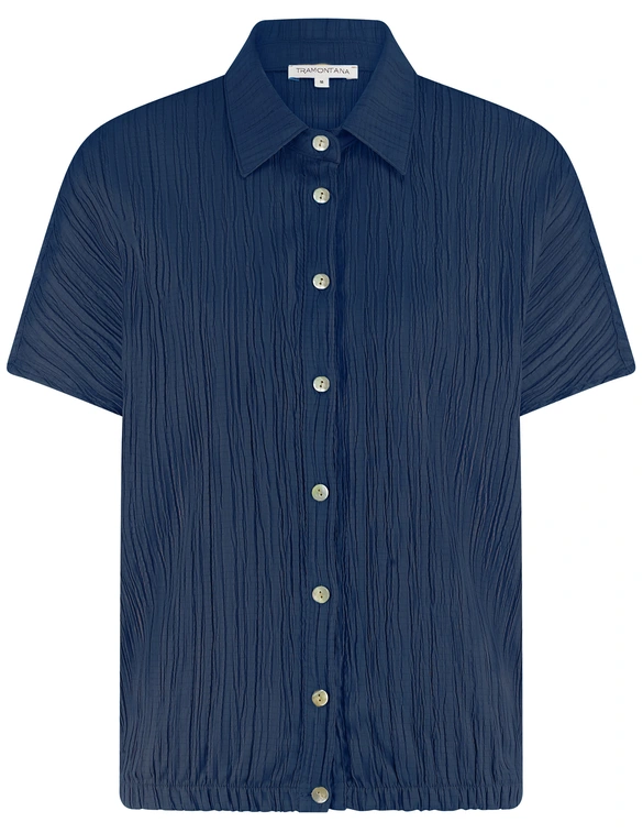 Tramontana Crinkled Short-Sleeve Blouse S01-16-301