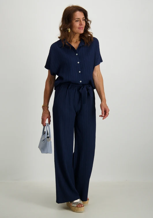 Tramontana Crinkled Short-Sleeve Blouse S01-16-301
