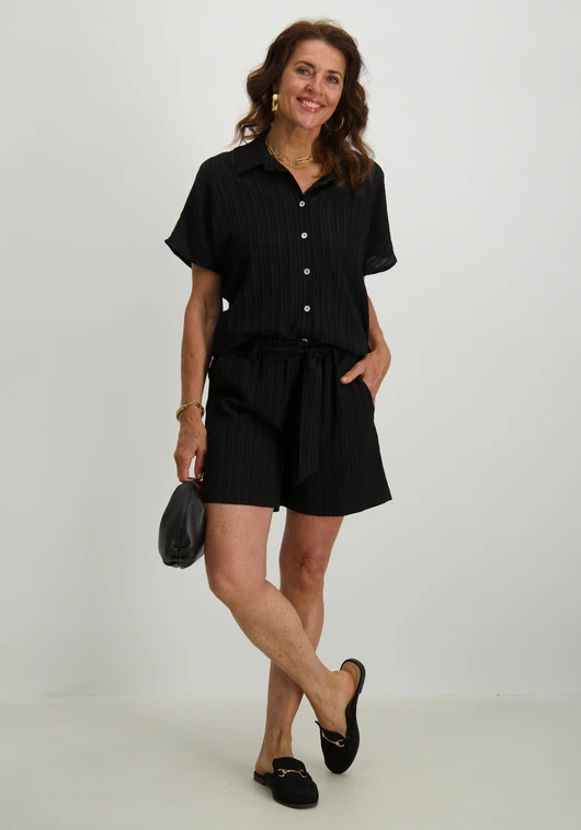 Tramontana Crinkled Short-Sleeve Blouse S01-16-301