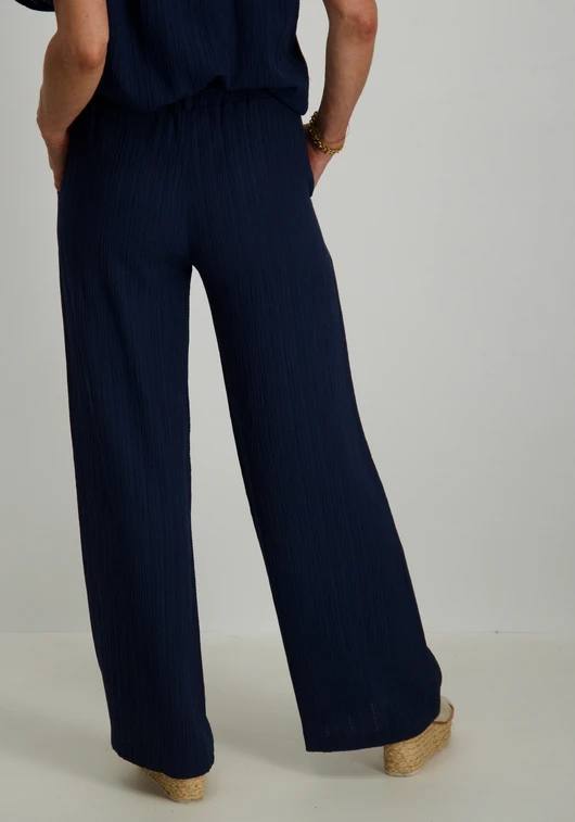 Tramontana Crinkled Wide-Leg Trousers S01-16-101