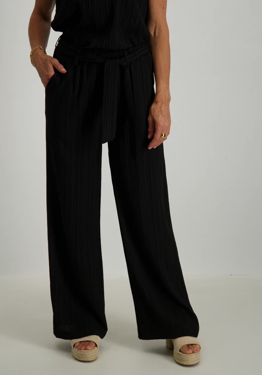 Tramontana Crinkled Wide-Leg Trousers S01-16-101