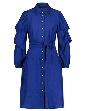 Tramontana Dress Fancy Sleeves Woven Crinkle C14-09-502
