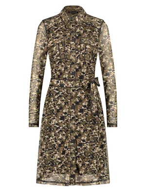 Tramontana Dress Mesh Camouflage Print C04-05-501