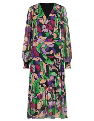 Tramontana Dress Mesh Flower Flash Print C02-10-501