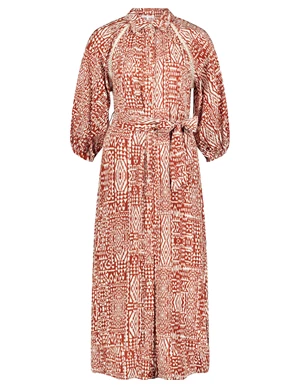 Tramontana Dress Tonal Ikat Print C05-08-501