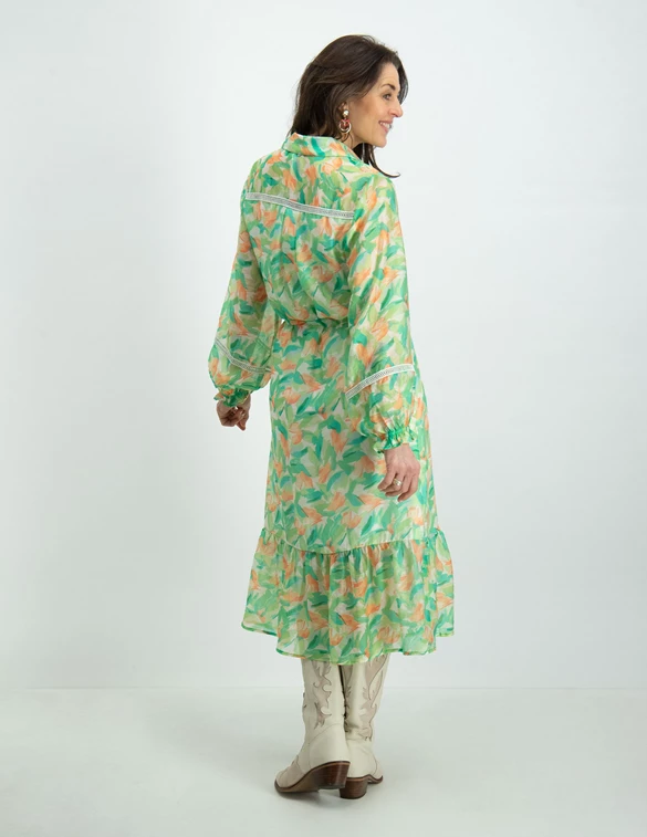 Tramontana Dress Wavy Leaves Q17-07-501