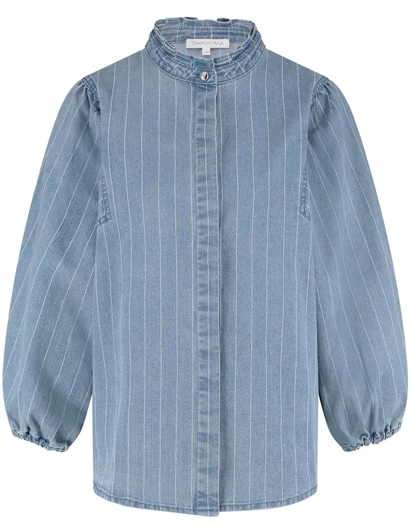 Tramontana Pinstripe Denim Blouse C05-15-301