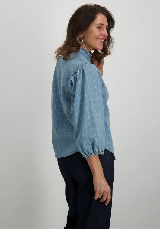 Tramontana Pinstripe Denim Blouse C05-15-301