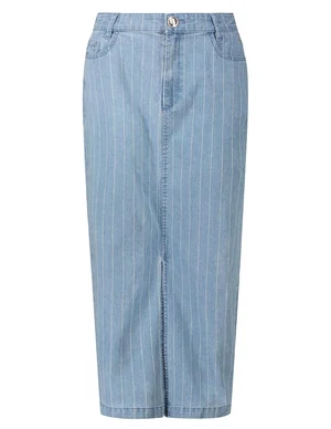Tramontana Pinstripe Denim Maxi Skirt C05-15-201