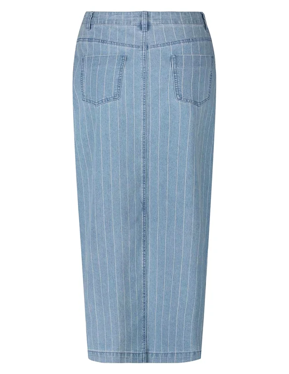 Tramontana Pinstripe Denim Maxi Skirt C05-15-201