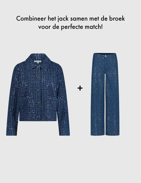 Tramontana Sequin Denim Jacket C06-15-801