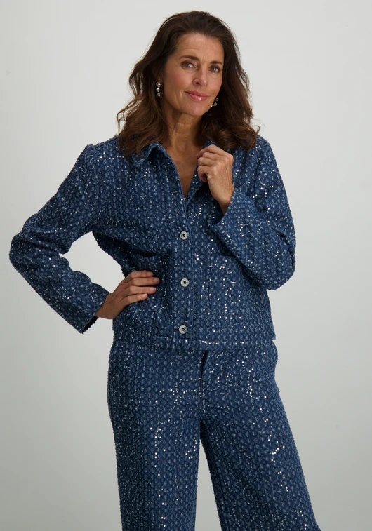 Tramontana Sequin Denim Jacket C06-15-801