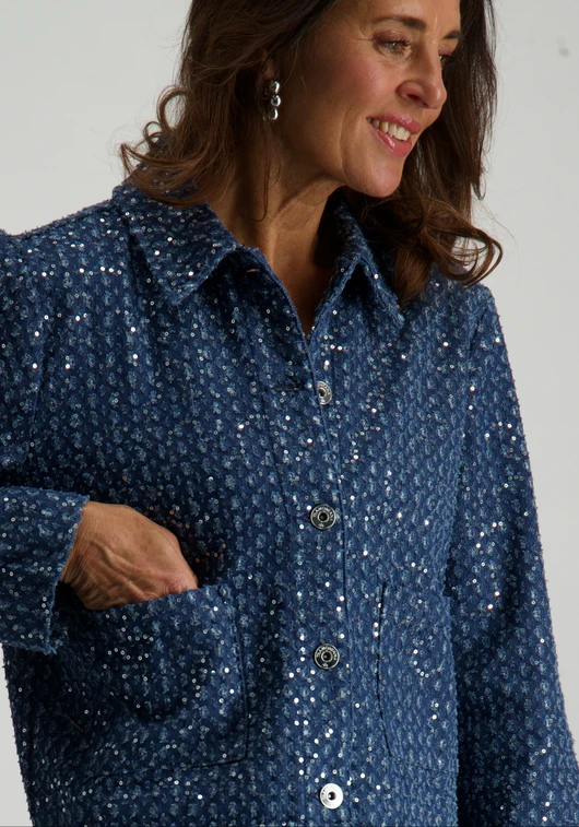 Tramontana Sequin Denim Jacket C06-15-801