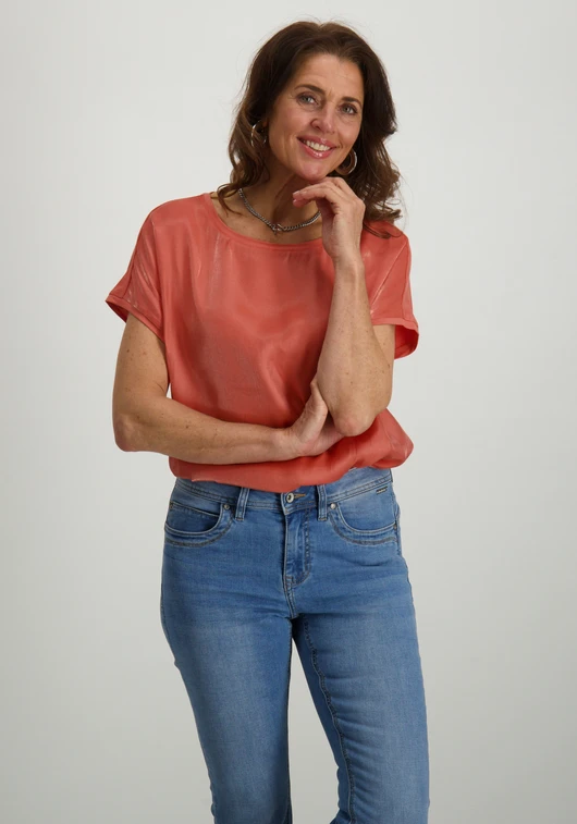 Tramontana Shimmer Fabric Mix Top C16-16-401