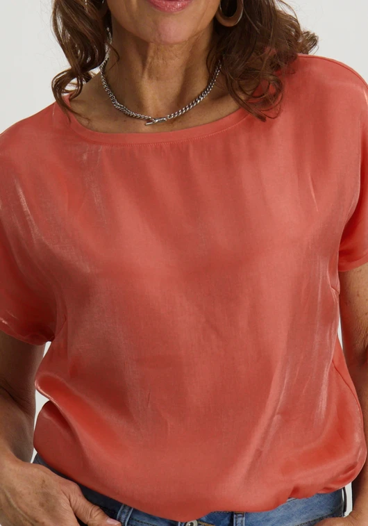 Tramontana Shimmer Fabric Mix Top C16-16-401
