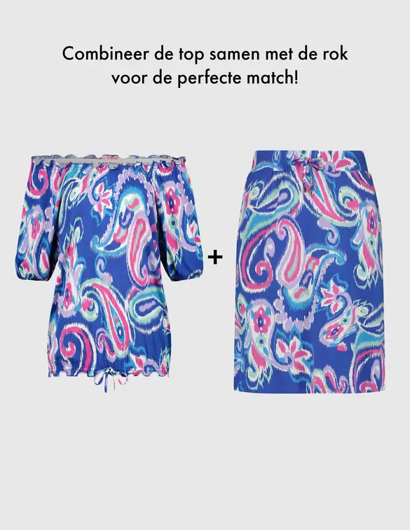 Tramontana Skirt Jersey Big Paisley D02-12-201