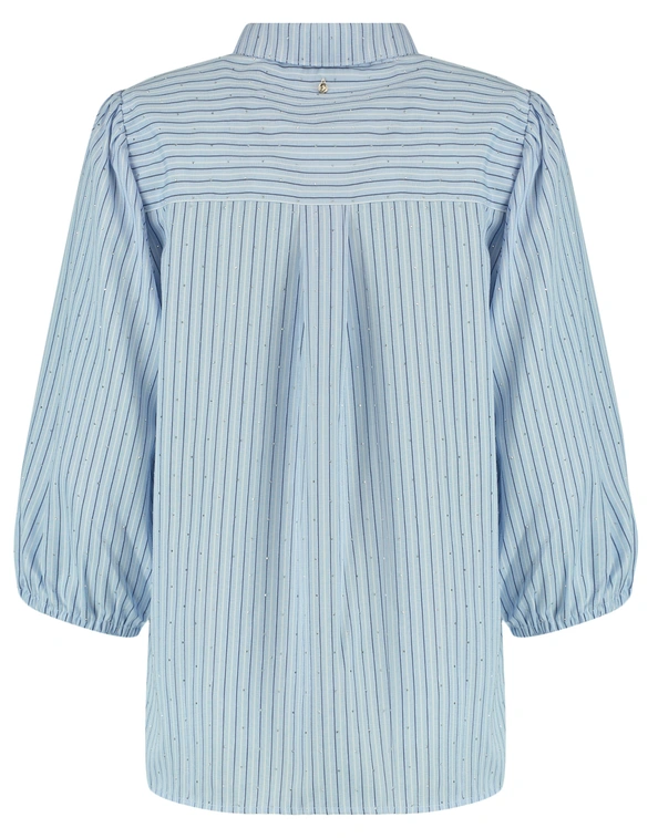 Tramontana Striped Blouse Rhinestones C32-16-301 fla...