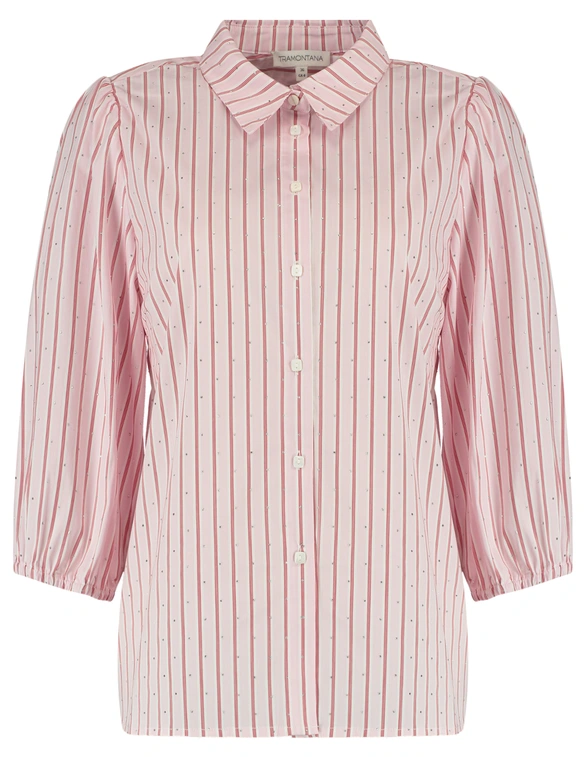 Tramontana Striped Blouse Rhinestones C33-16-301 fla...