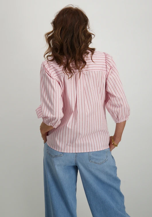 Tramontana Striped Blouse Rhinestones C33-16-301 fla...