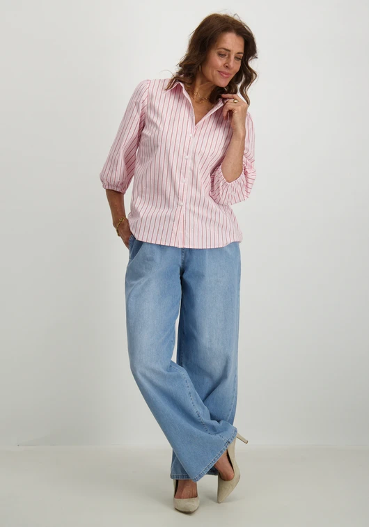 Tramontana Striped Blouse Rhinestones C33-16-301 fla...