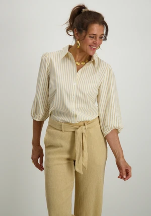 Tramontana Striped Puff-Sleeved Blouse C18-16-301