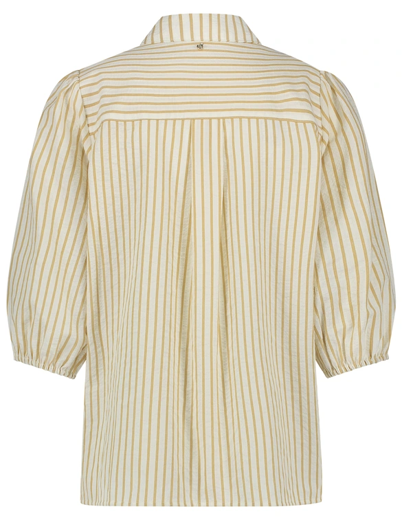 Tramontana Striped Puff-Sleeved Blouse C18-16-301