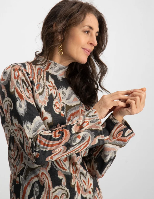 Tramontana Top Ikat Paisley Jacquard T01-06-401