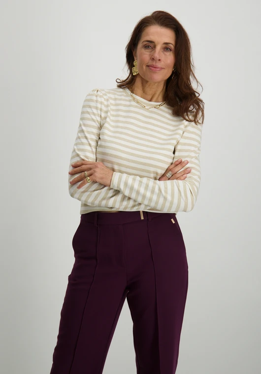 Tramontana Top Mock Neck Lurex Stripes K16-14-401