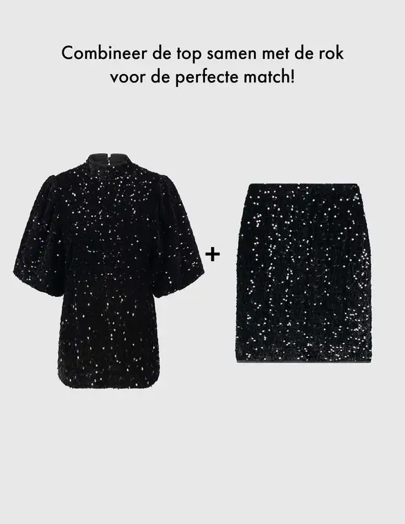 Tramontana Top Velours Sequins C36-14-401