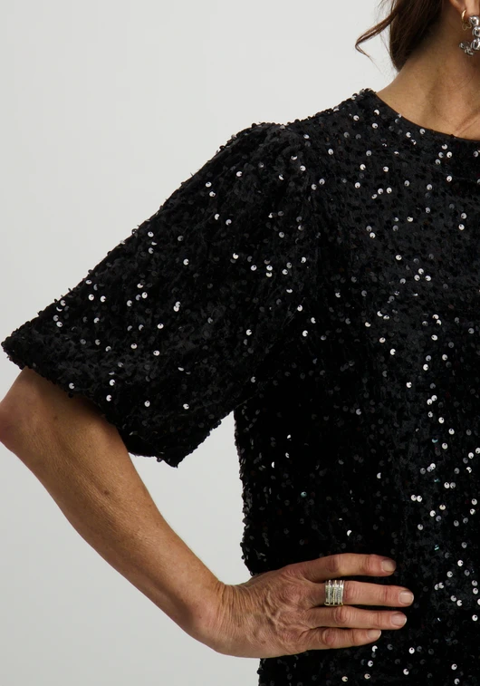 Tramontana Top Velours Sequins C36-14-401