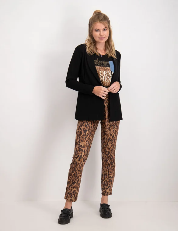 Tramontana Trousers Suedine Faded Leopard Q01-01-101