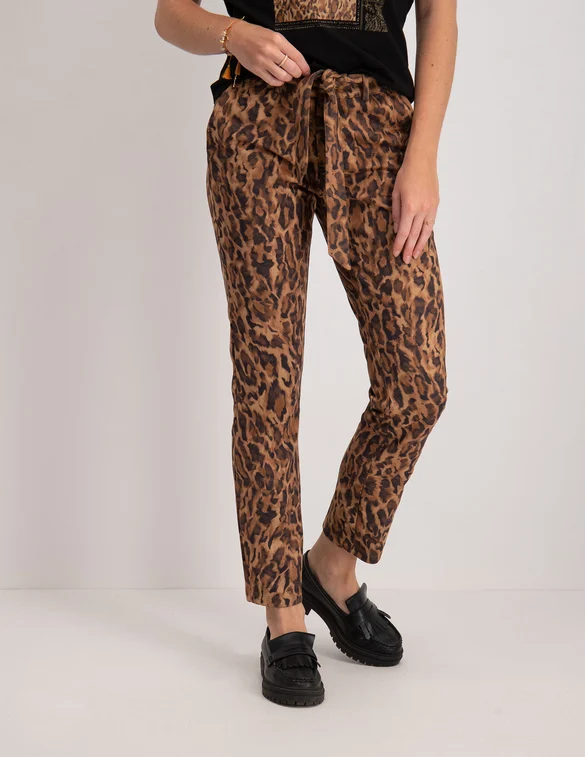 Tramontana Trousers Suedine Faded Leopard Q01-01-101