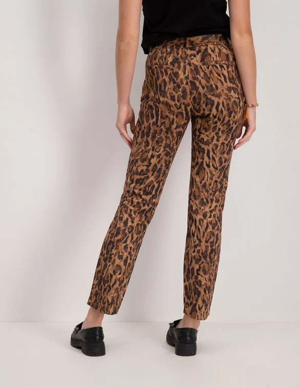 Tramontana Trousers Suedine Faded Leopard Q01-01-101