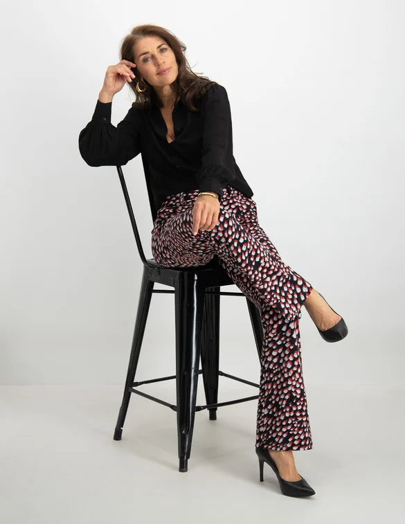 Tramontana Trousers Travel Feather Print Q03-09-101