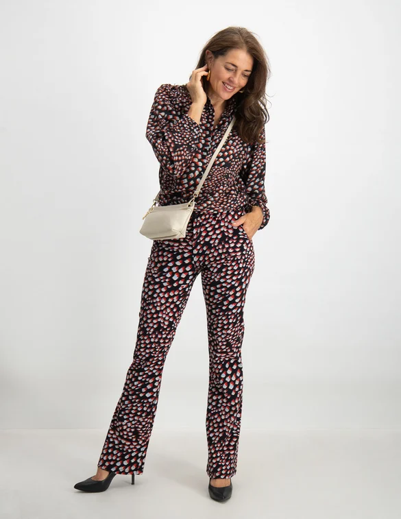 Tramontana Trousers Travel Feather Print Q03-09-101