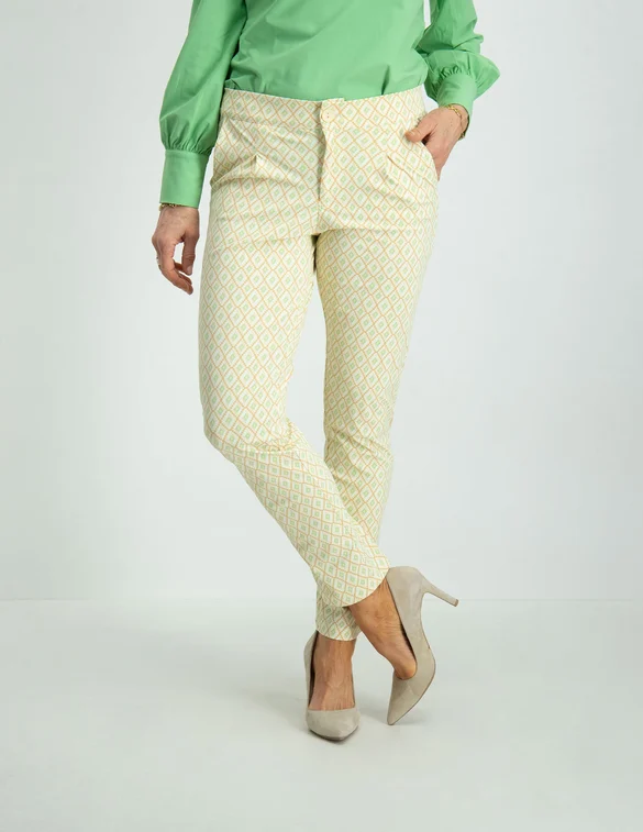 Tramontana Trousers Travel Geometric Neutrals Q13-07-101