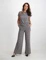 Tramontana Trousers Wide Leg Chevron Stripe D02-08-101