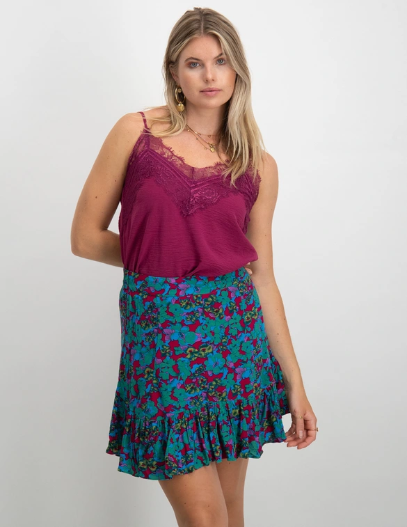 Vero moda VMALVA SINGLET LACE TOP WVN POP7 GA 10302550