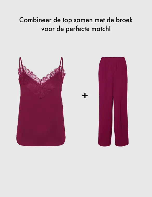 Vero moda VMALVA SINGLET LACE TOP WVN POP7 GA 10302550