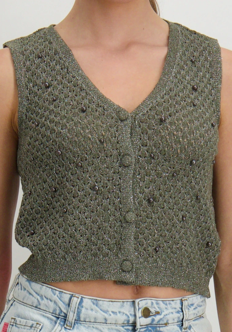 Vero moda VMAMALFI SHINE SL V-NECK SHORT VEST 10330705