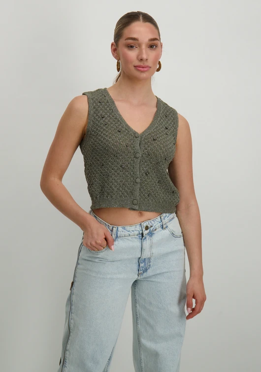 Vero moda VMAMALFI SHINE SL V-NECK SHORT VEST 10330705